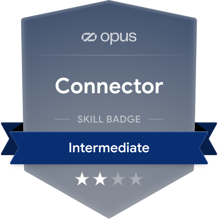 Opus Connector skill badge, Intermediate level
